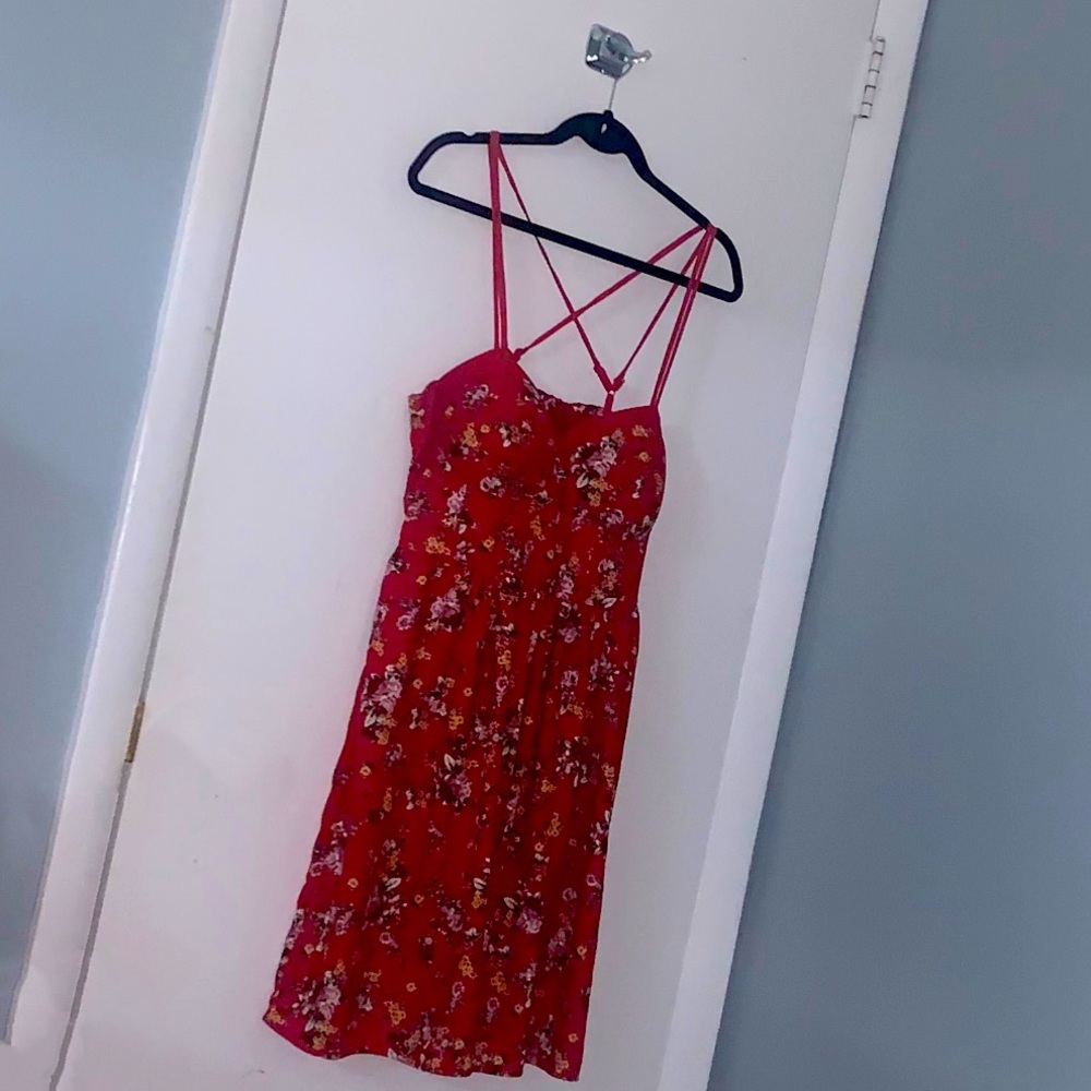 Xhilaration size large red floral dress